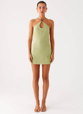 Kiara Beaded Mini Dress - Mint